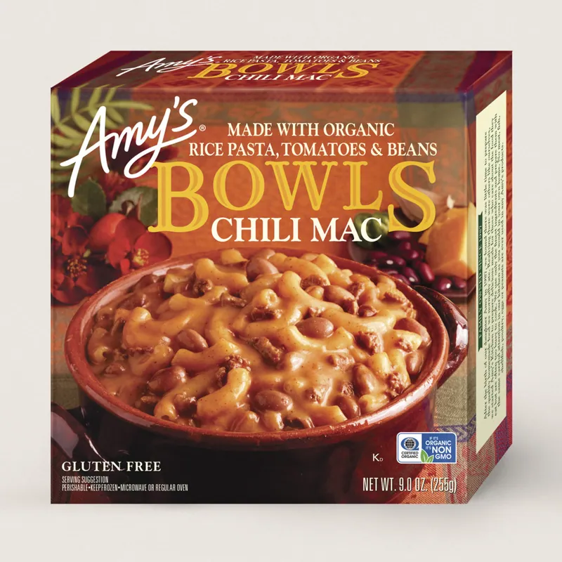 Amy's Kitchen Chili Mac Bowl package