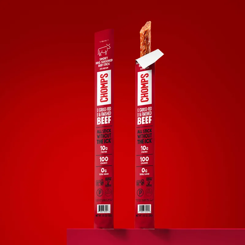 Chomps Smoky BBQ Beef Stick package
