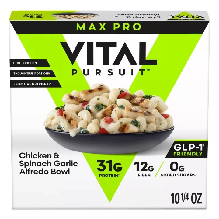 Vital Pursuit Max Pro Chicken & Spinach Garlic Alfredo Bowl package