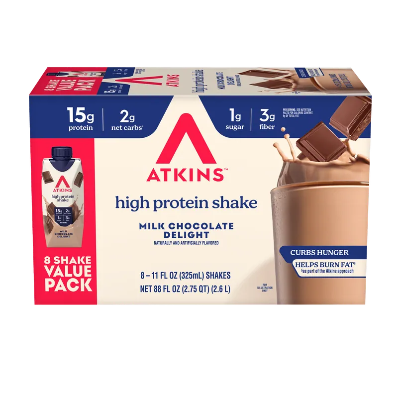 Atkins Milk Chocolate Delight Meal Shake package