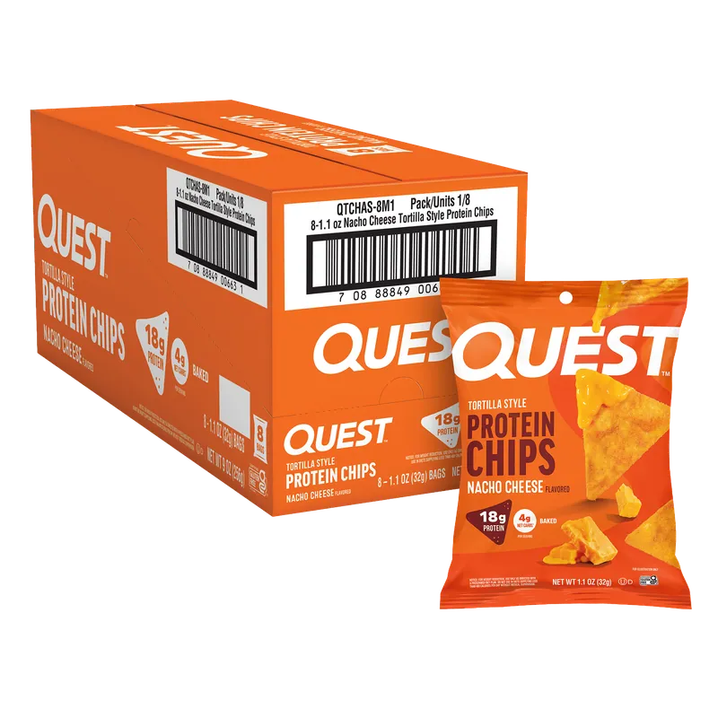 Quest Nutrition Nacho Cheese Tortilla Style Protein Chips package