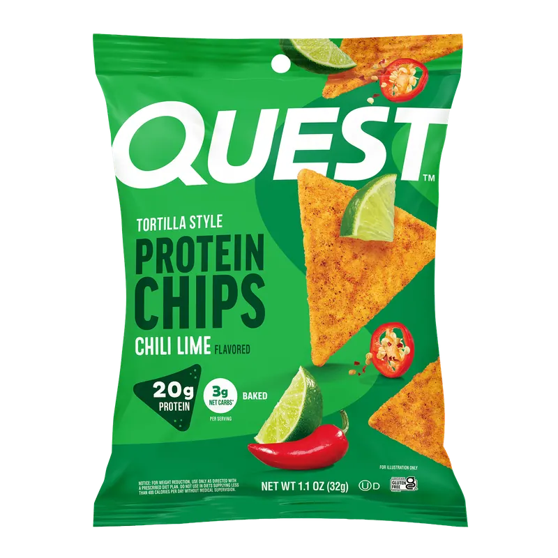 Quest Nutrition Chili Lime Tortilla Style Protein Chips package